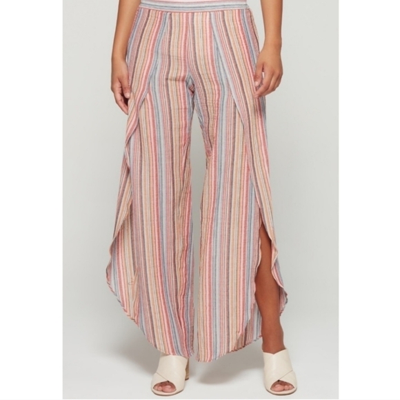 DREW Whitney Striped Wide Leg Side Slit Pants - Picture 9 of 9